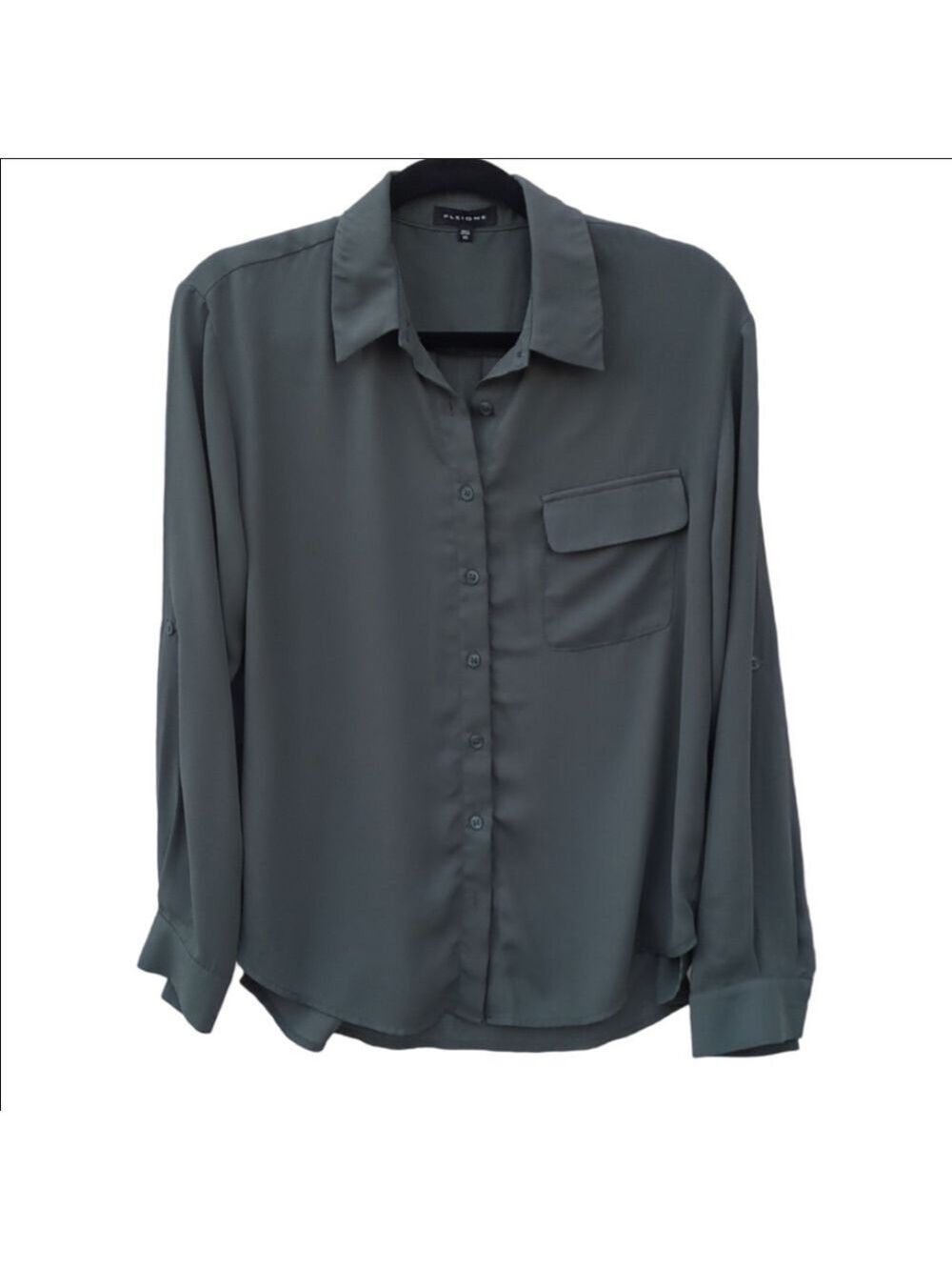 Pleione Long Sleeves‎ Bottoms Down Shirt, XS
